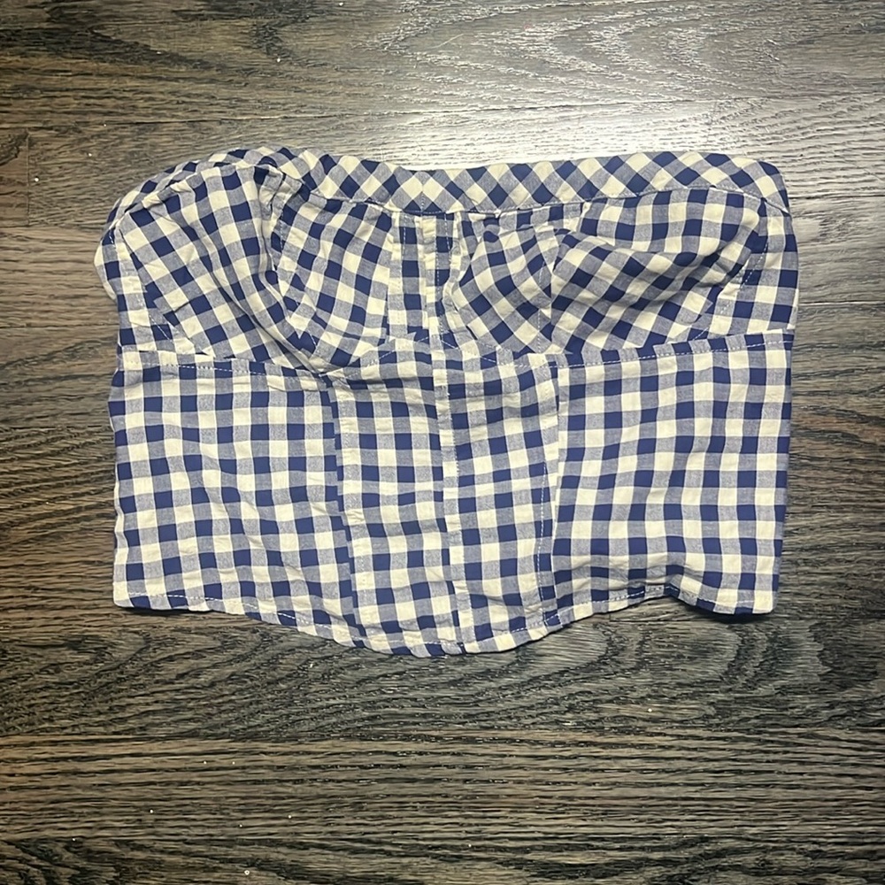 free people gingham tube top